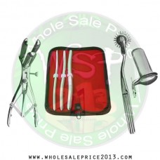  Hegar uterine dilator 3 pieces set, 7-8, 9-10, 13-14,  wartenberg pinwheel,mathieu speculum, collin large